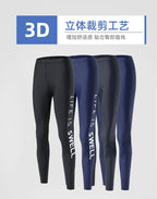 Man Quick drying sun protection pure black letter diving and surfing waterproof female capris nylon hot spring swimming pants