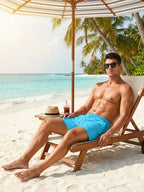 Mens Swim Trunks with Compression Liner Phone Pocket Summer Quick Dry Board Shorts Beach Shorts Swimwear Swimsuit Bathing Suits
