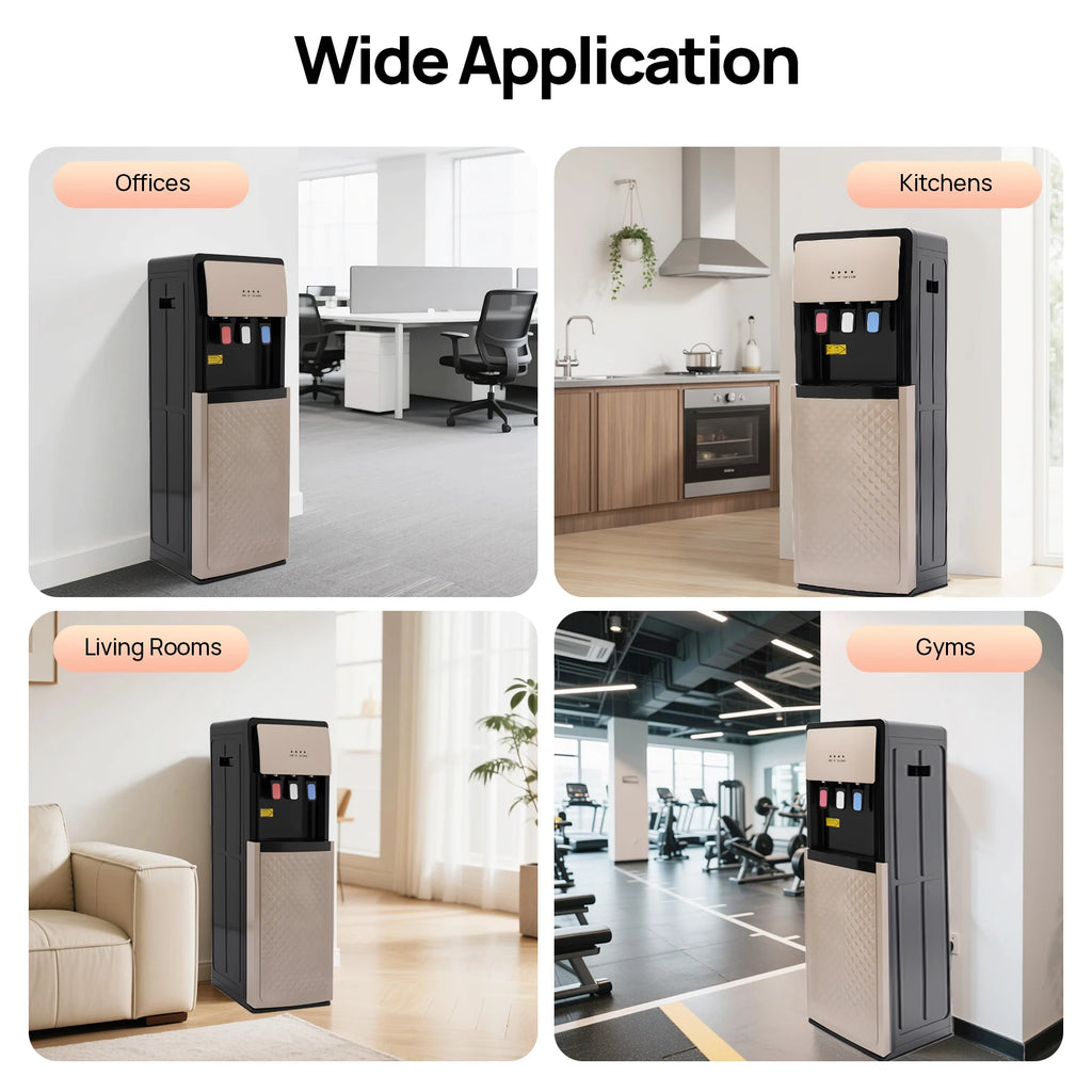 Electric Hot and Cold Water Cooler Dispenser, Versatile Standing Bottom Loading Water Dispenser for Home Office, 110V US/220V EU