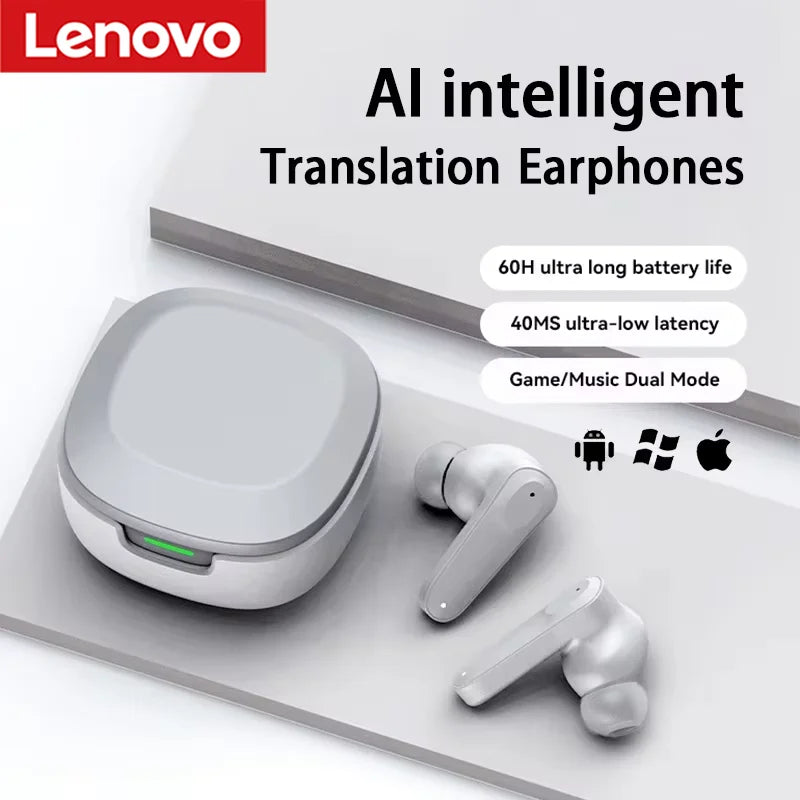 Lenovo AI Intelligent Translation Bluetooth Headset Support Multi-Language Wireless Earphone In-Ear Business Headphones With APP