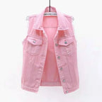 Fashion Denim Vest Women's Cropped Spring Summer Sleeveless Tops Short Jackets Waistcoat Top Outerwear Jean Cowboy Female