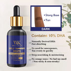 WK JALY Dark Self Tan Drops, Natural Self Tanner, Face & Body Glow with DHA, Carrot Oil, Aloe, Buildable, Streak Free Tan, Vegan
