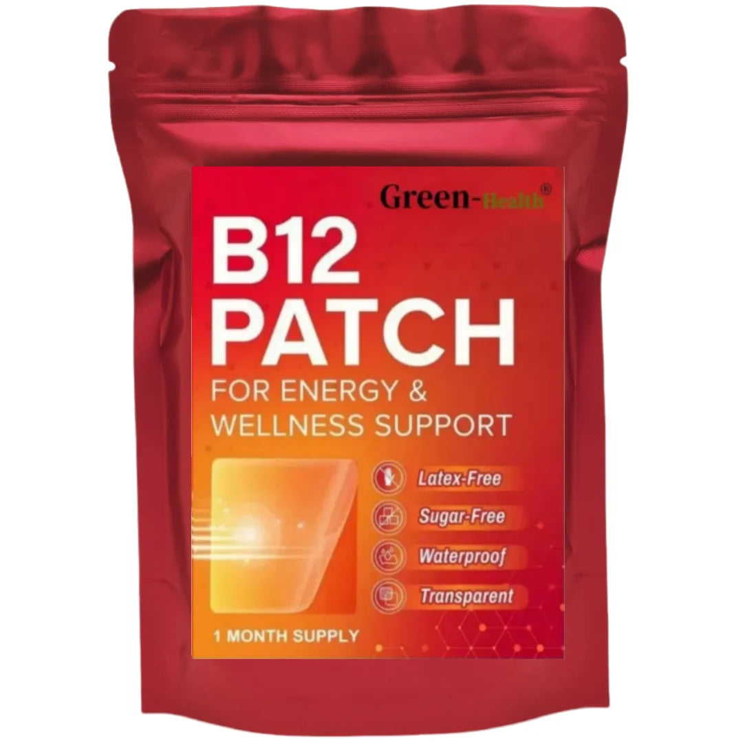 Daily B12 Patch Transdermal Self-Adhesive Natural Blend 30 Count for 1 Month Supply of Vitamin B12 Patches
