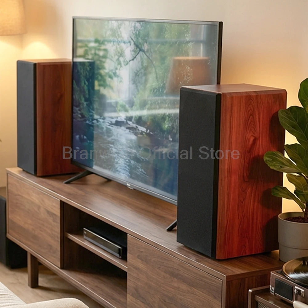 High Power Passive Speakers 8 Inch Floor Standing 3 Way Home Audio System 90dB Sensitivity Wooden Hifi Speakers A Pair