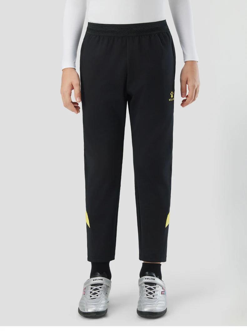Kelme Kids' Fleece-lined Sports Pants Football Training Pants Casual Fitness Running Pants Warm Windproof Stretch Long Pants
