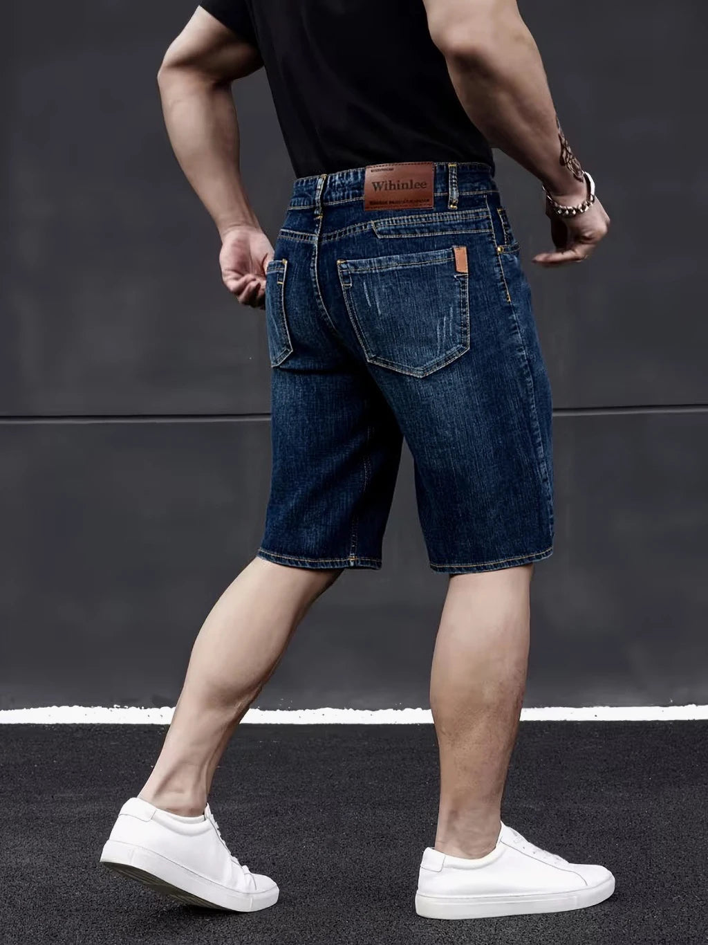 Wthinlee New Business Men's Jeans Casual Straight Stretch Fashion Classic Blue Black Work Pant Denim Trousers Male  Clothing