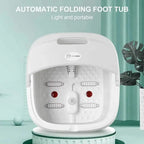 Folding Foot Bath Massager with Heat Vibration 4 Rollers Temperature Control Wireless Remote Foot Spa for Pain Relief Home Use