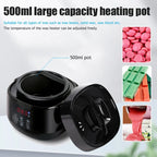 500ML Wax Heater Set For Body Hair Removal Unisex / Black And White Color Electric Display Screen Wax Heater / 200g Wax Beans