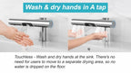 AIKE 2-in-1 Automatic Sensor Tap Hand Dryer Stainless Steel Integrated Basin Faucet High Speed Air Hand Drying Device AK7120
