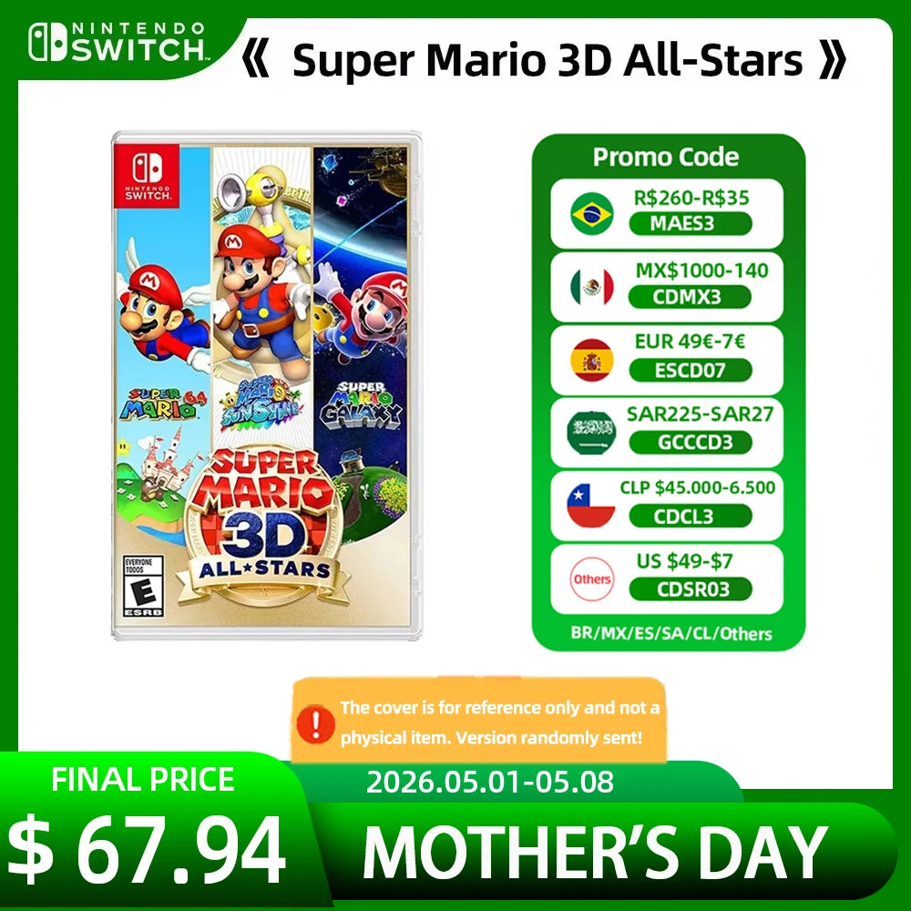 Nintendo Switch Game - Super Mario 3D All Stars Collection - 100% Official Physical Game Card RPG Genre for Switch OLED Lite
