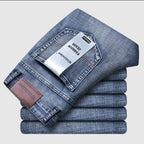 Wthinlee New Business Men's Jeans Casual Straight Stretch Fashion Classic Blue Black Work Denim Trousers Male Brand Clothing