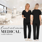 Niaahinn Scrubs Uniforms Sets Wholesale Medical Scrub Stretch Suit Healthcare Nursing Uniform Unisex Surgical Uniforms Woman Men