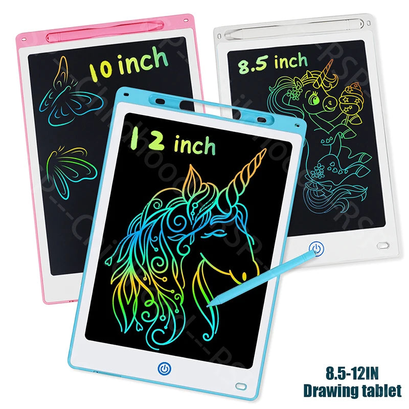 8.5/10/12IN LCD Writing Graphic Tablet for Kids 3-8Years, Reusable Magic Drawing Board with Stylus Erasable Doodle Pad Toy Gift