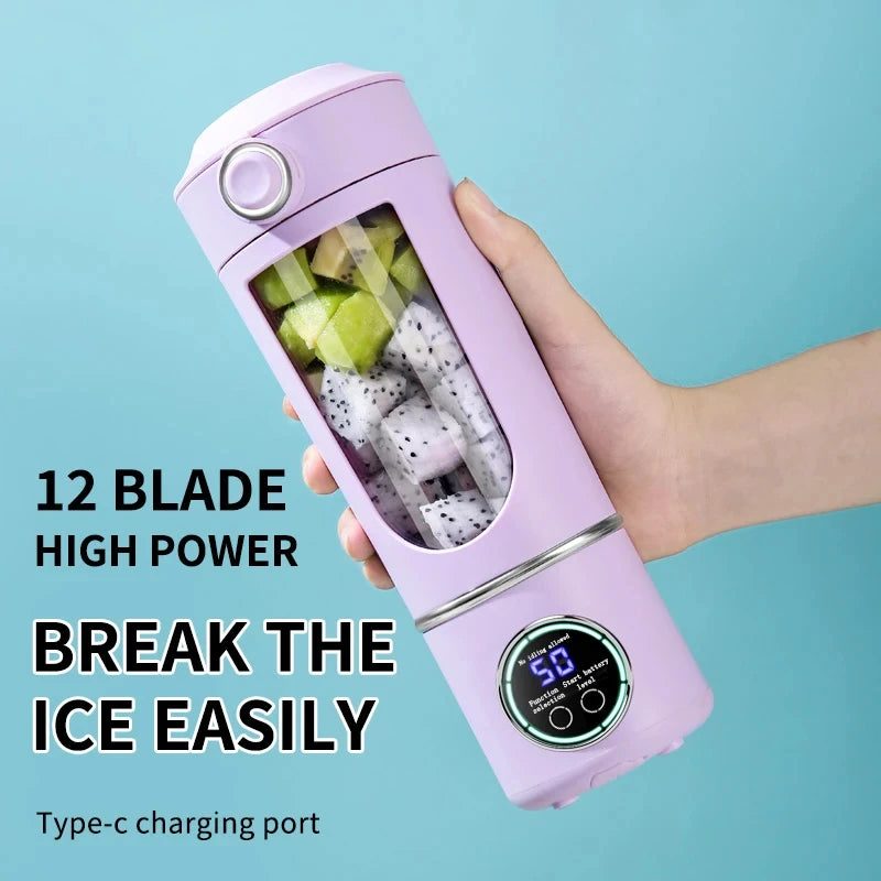 New Portable Juice Maker Blender for Shakes Smoothie 700ML Durable Juicer Steel Blades 2 In 1 Blender Bottle Smoothie Portable
