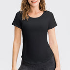 Women Yoga Tops Breathable Sport Fitness Workout Running Yoga Top Quick Dry Short Sleeve Gym T Shirt