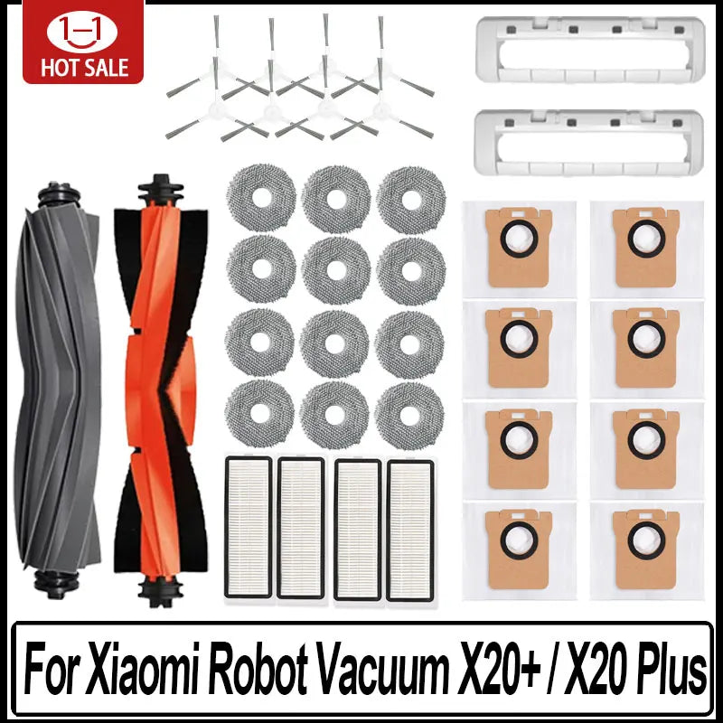 For Xiaomi Robot Vacuum X20 + / X20 Plus Dust Bag Mop Cloth Accessories Main Side Brush Hepa Filter Replacement Parts Main image