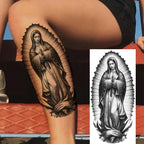 1 Sheet Realistic Jesus Holy Mother Pray Temporary Tattoos For Men Women Adults Long Lasting Waterproof Temp Fake Tattoo Sticker