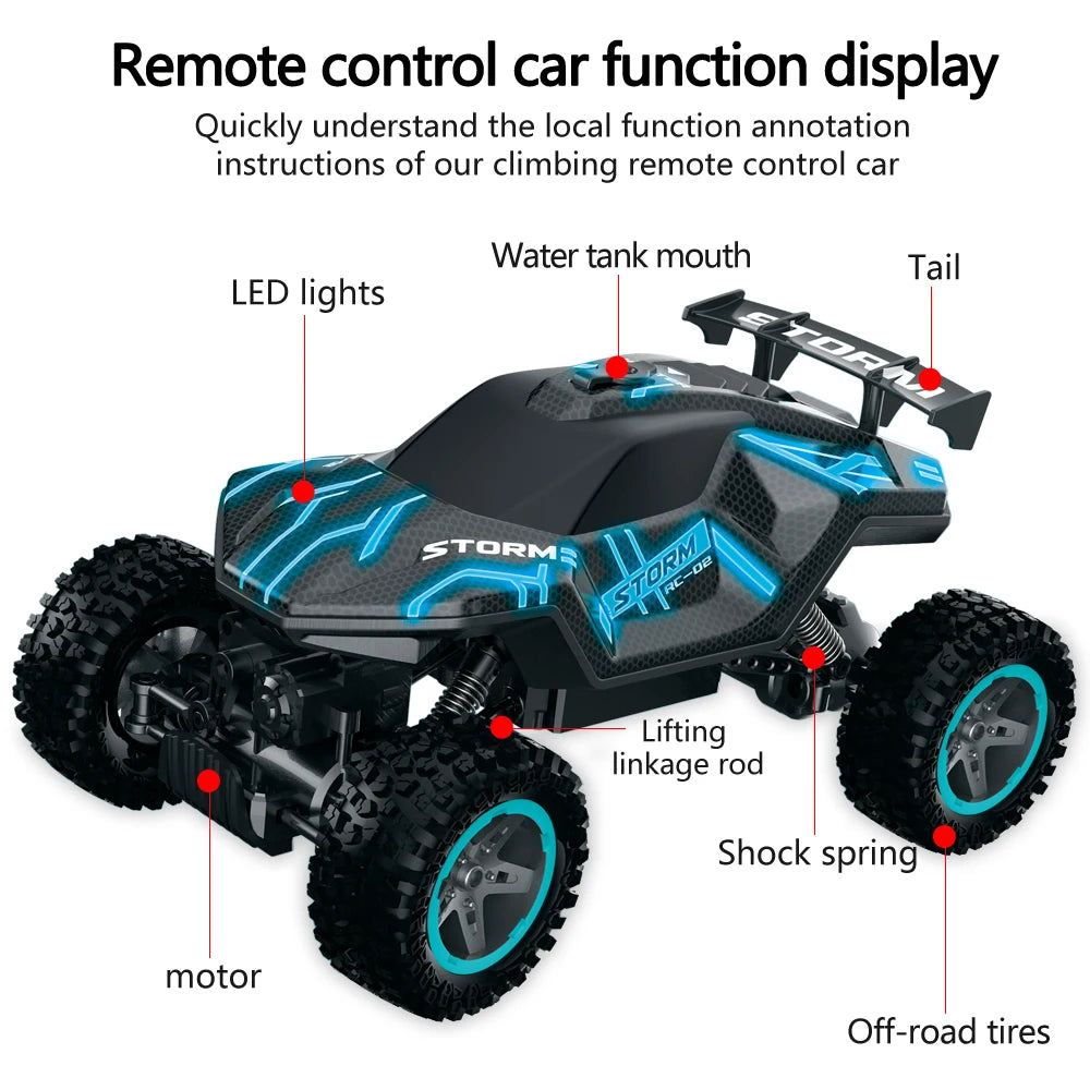 4WD RC Drift Car With Music Led Lights 2.4G Gesture Radio Remote Control Spray Stunt Car 360° Rotating Climbing Car Toys Gift
