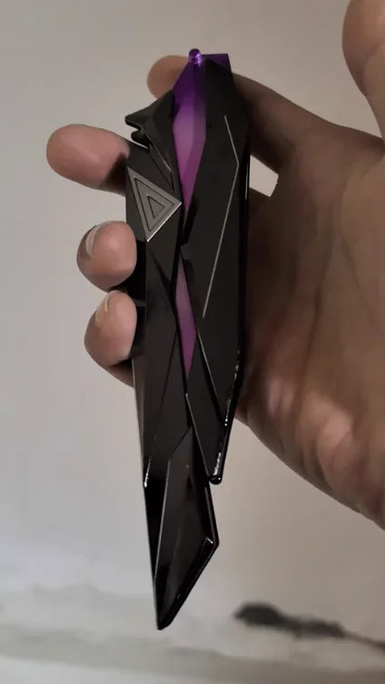 Tactical Shooter Foldable Butterfly Blade - 3D Engraved Collectible Toy Portable Melee Gear for Cosplay/Gaming Accessory Gifts