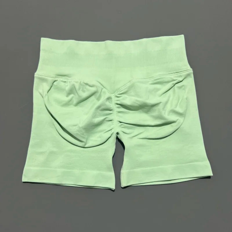 HISTELLO Impacts Shorts 4.5" Women Fitness Sports Biker Shorts Low Waist Gym Short Workout Scrunch Butt Yoga Seamless Leggings