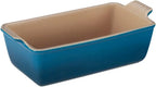 Premium Stoneware Loaf Pan, 9x5x3 inch, 1.5 qt, White - Even Baking & Easy Release