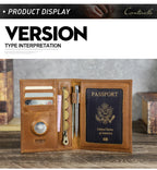 CONTACT'S Genuine Leather Passport Wallet Card Holder Coin Purse AirTag Slot Men Travel Wallet Women‘s Purse Passport Cover Bag