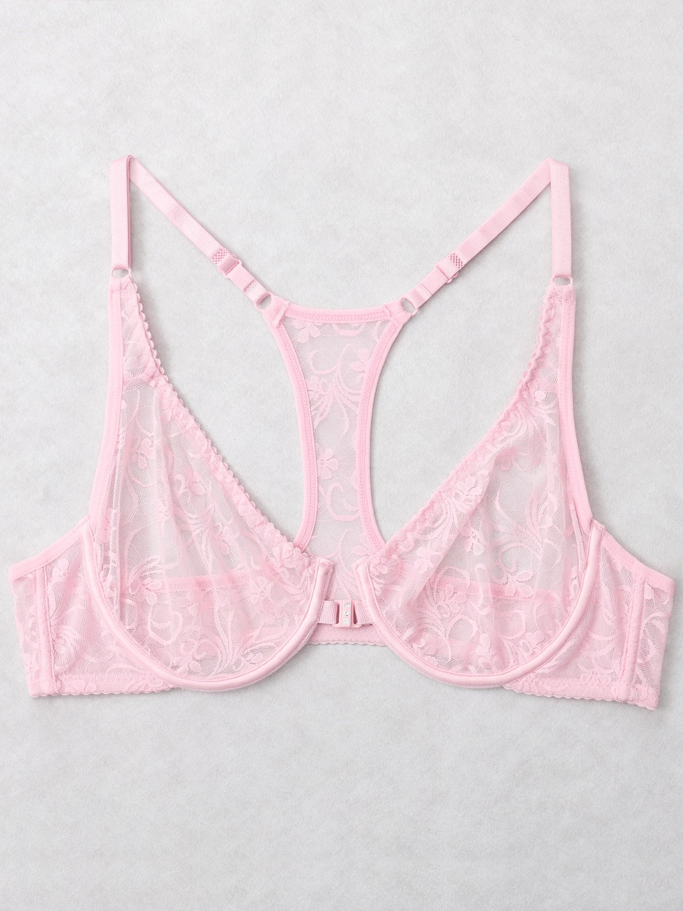 Front Button Women's Bra Lace Sheers Unpadded Sexy Lingerie BH Tops Flower knitting Brassiere Underwire Underwear Plus Size Bras