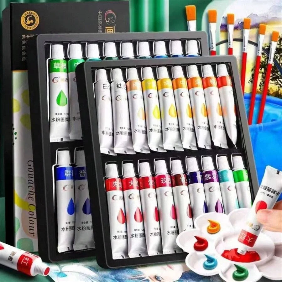 Acrylic paint set, 36 colors, each bottle 0.41 fluid ounces (12 ml), 36-color acrylic paints, non-fading, rich in color, suitabl Main image