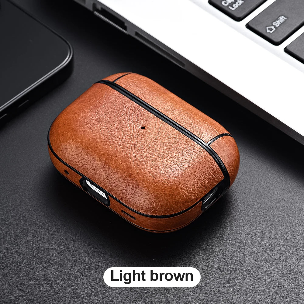 For Airpods Pro 3 Case Leather Business Earphone Case Headset Shell Headphone Cover For Apple AirPod 4 3 Pro 2nd Gen USB C Funda