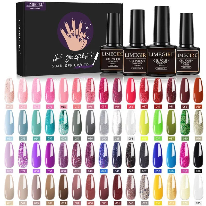 20-Color Nail Art Kit with LED Light Nail File Polishing Machine Glitter Diamond Tools Set for Professional And Home Use
