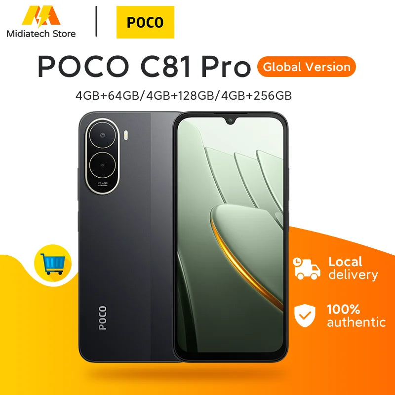Global Version POCO C81 Pro Smartphone 6000mAh(typ) Battery 15W Charge 6.9" 120Hz LCD Display 13MP Camera NFC POCO Cellphone Main image