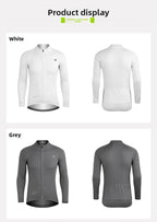 XINTOWN Men's Long Sleeve Cycling Jersey, Spring/Summer Racing Apparel, Export Bicycle Clothing, Solid Color Long Top