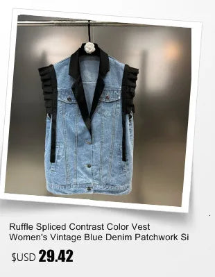Fashion Denim Vest Women's Cropped Spring Summer Sleeveless Tops Short Jackets Waistcoat Top Outerwear Jean Cowboy Female