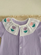 MILANCEL Summer Baby Rompers 0-24M Soft Comfortable Toddler Jumpsuit Embroidered Flowers Infant Girls Clothes