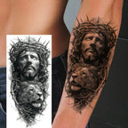 1 Sheet Realistic Jesus Holy Mother Pray Temporary Tattoos For Men Women Adults Long Lasting Waterproof Temp Fake Tattoo Sticker