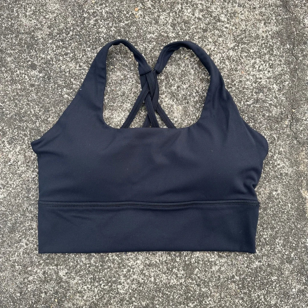 Solid Color Soft Tight Gym Yoga Underwear high strength shockproof Women Cross Back Fitness Bra Sport Top Comprehensive Butter