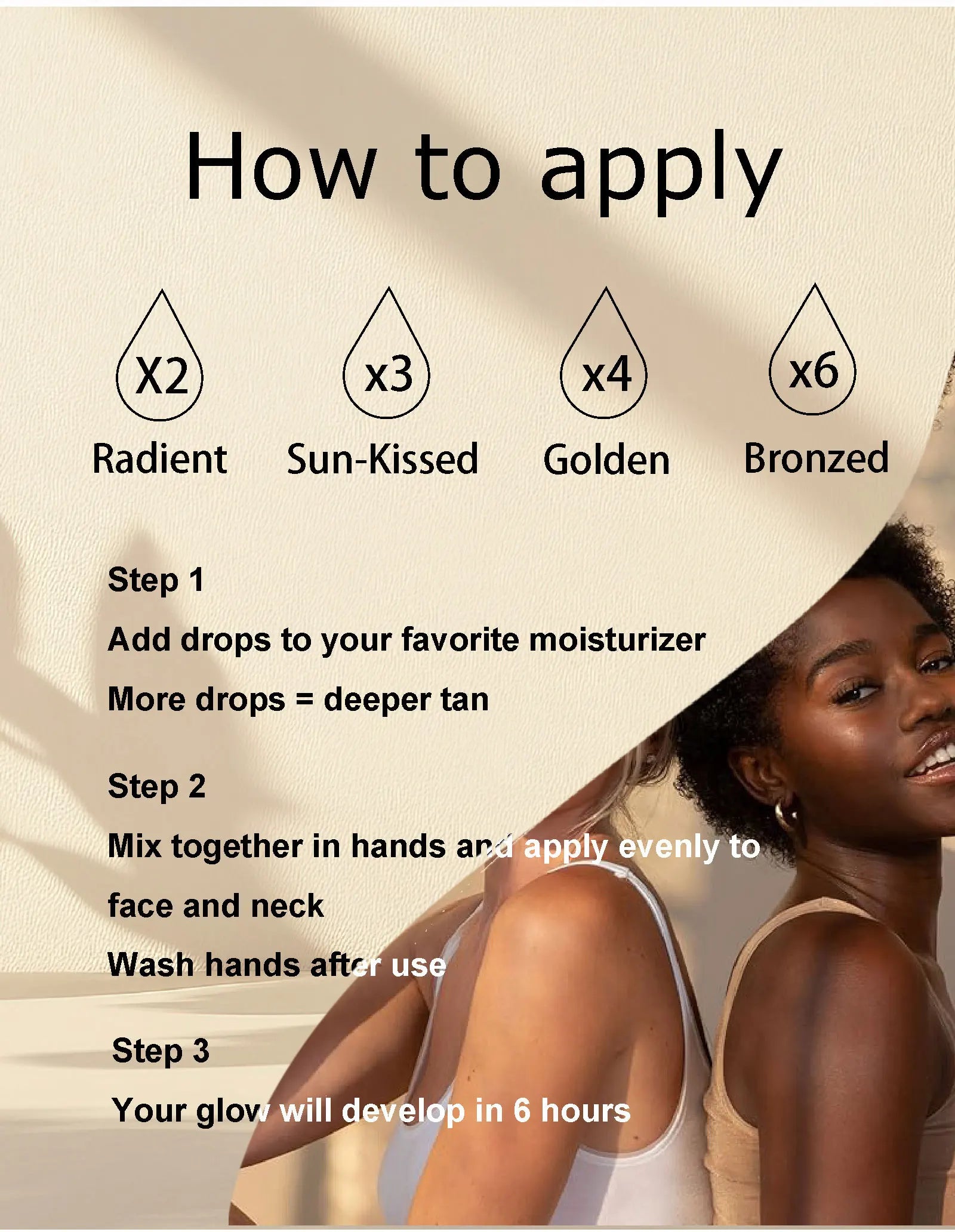 WK JALY Dark Self Tan Drops, Natural Self Tanner, Face & Body Glow with DHA, Carrot Oil, Aloe, Buildable, Streak Free Tan, Vegan