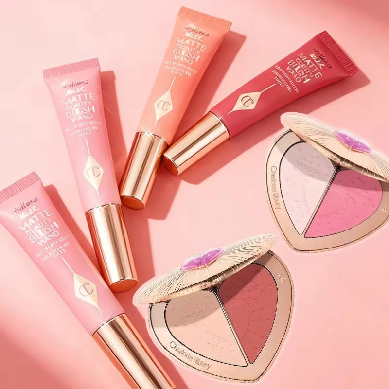 Charlotte Tilbury Lip Gloss Two Color Heart Shape Powder Blusher Highlight Spotlight Brightening Seamless Cosplay Makeup Gifts Main image