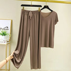 two piece set women top and pants Summer 2 piece sets womens outfits vacation 2026 new collection wide leg pants elegant casual