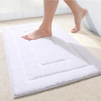 Homaxy Double Frame Velveteen Bathroom Mat Floor Mat Indoor Non Slip Door Mat Dirt Trap Absorbs Water Comfortable Bathroom Mat