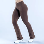 NCLAGEN Vision Flares Women's Gym Fashion Yoga Pants Front Cross High Waist Seamless Sports Leggings Fitness Wide-leg Trousers