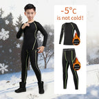 Children's ski quick-dry winter training clothes, lined warm underwear, boys' football tight-fitting base sportswear