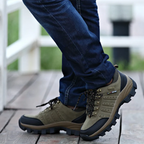 Hiking Shoes Non Slip Mountain Sneakers Winter Lace Up Retro Leather Shoe Sport Outdoor Trail Off-Road Trek Men Women Footwear