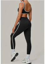 2PCS Women's Yoga Set High Waist Peach Hip Removable Padding Sports Bra Pants Fitness Suit Running Workout Gym Leggings Yoga Set
