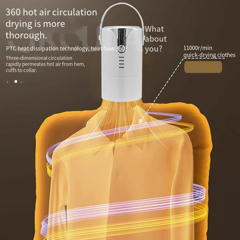 1 mini portable dryer with a small cloth bag to meet the needs of clothes of all sizes, equipped with a telescopic tube to dry s