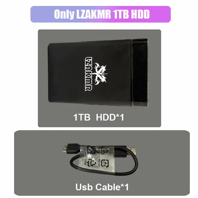 1TB For PS4/Xbox/PS3/PS2/PS1 Launchbox & RetroBat & Playnite System 3-in-1 Game HDD with AAA &3D & Retro Games