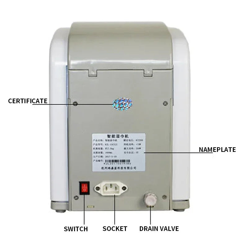 220V 50/60Hz Hot Cold Wipes Machine Towel Wet Wipes Heater For Baby Business Hotel KTV Internet Cafes Foot Bath Universal 5-40°C Main image