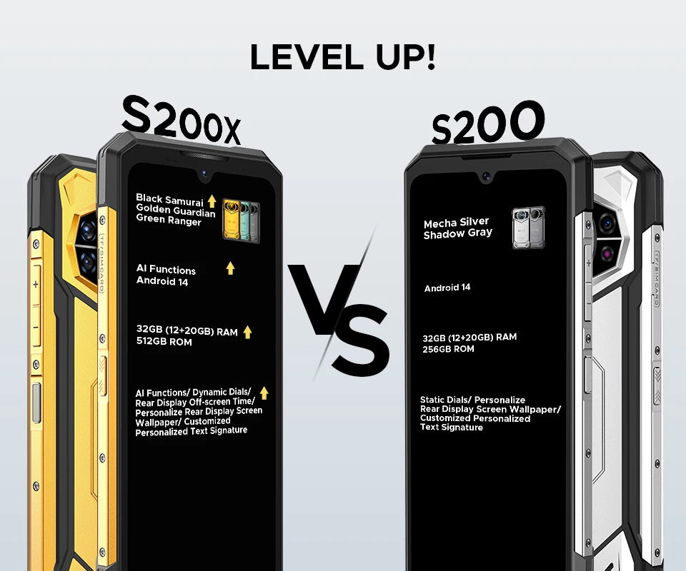 Globe Version DOOGEE S200 X 5G Rugged Phone 6.72" Dimensity 7050 1.32" AMOLED Rear Display 12GB 512GB 10100mAh Battery Phone