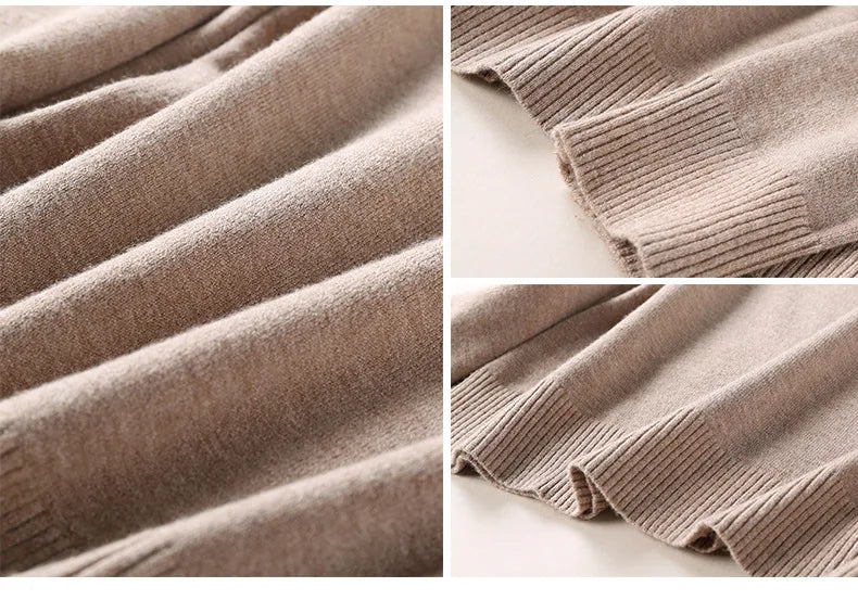 Women Slim O-Neck Pullover Cashmere Wool Blending Sweater Autumn And Winter Long-Sleeved Knit Bottoming Shirt Large Size 2024