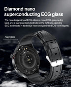 2025 New Nursing Grade Smart Watch Blood oxygen Blood Lipid Uric Acid ECG+PPG Body Temperature Bluetooth Call Health Smartwatch